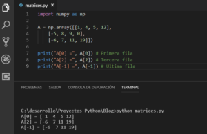 ¿Qué son las Matrices de Python?